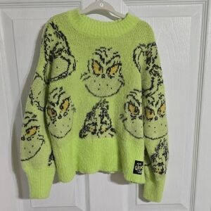 Justice Lime Green Grinch Sweater